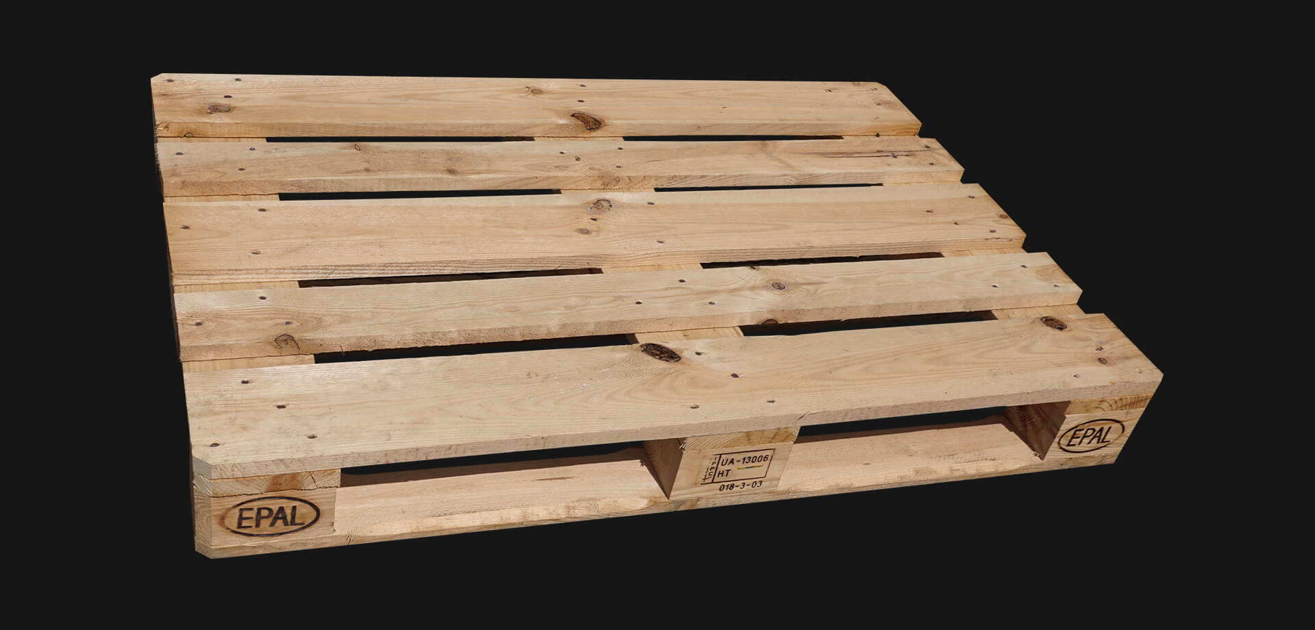 Gebrauchte Europalette mit EPAL- und UIC-Kennzeichnung