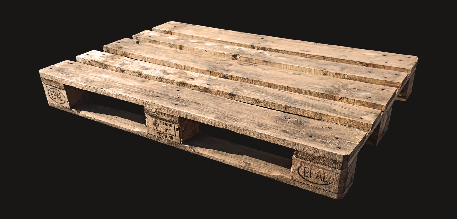 Gebrauchte dunkle Europalette